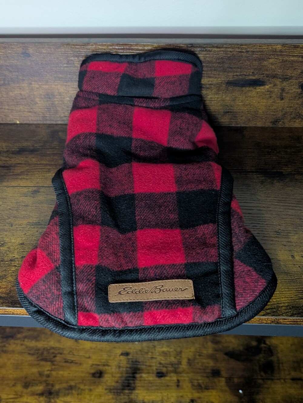 Eddie Bauer Pet Dog Cat Buffalo Plaid Winter Fleece Lined Jacket/Coat Small